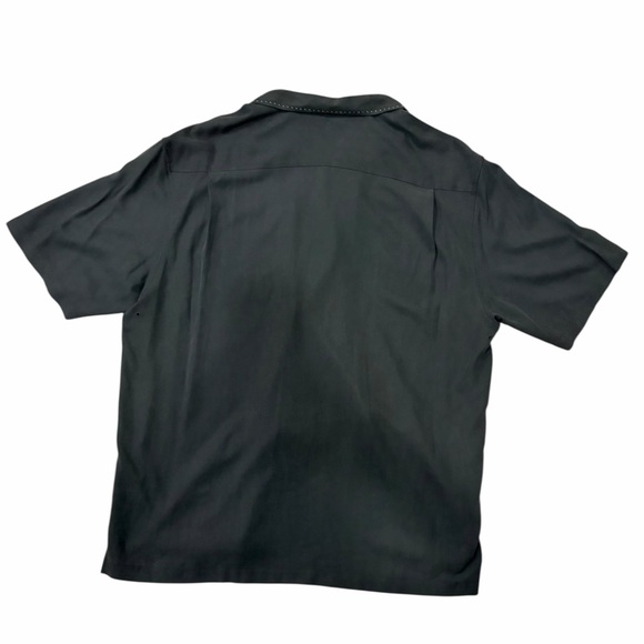 Nat Nast 100% Silk Las Vegas Map Embroidered Shirt Black Size L - Picture 5 of 6